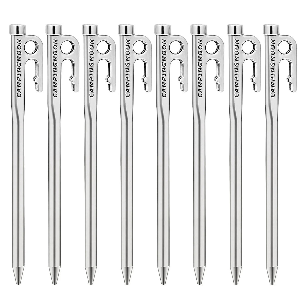 Tent Stakes Heavy Duty Steel Tent Stakes Pegs with Hook and Hole Design for Outdoor Backpacking Camping Tent Canopy Vue