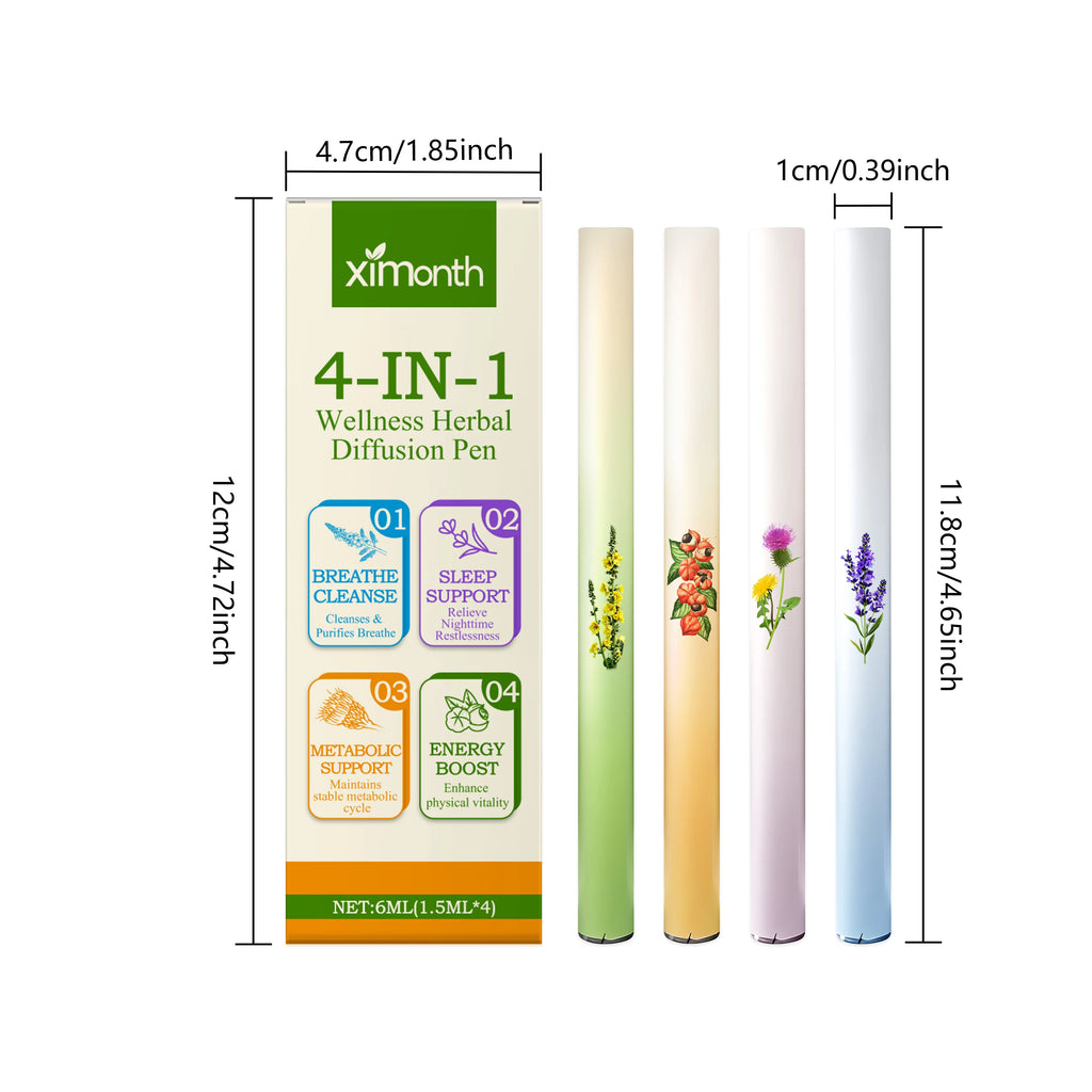 4-in-1 Air Freshening Pen: Relaxing the Senses Clear Breathing Refreshing Invigorating Aromatherapy Diffuser Lung-Cleansing Pen Vue