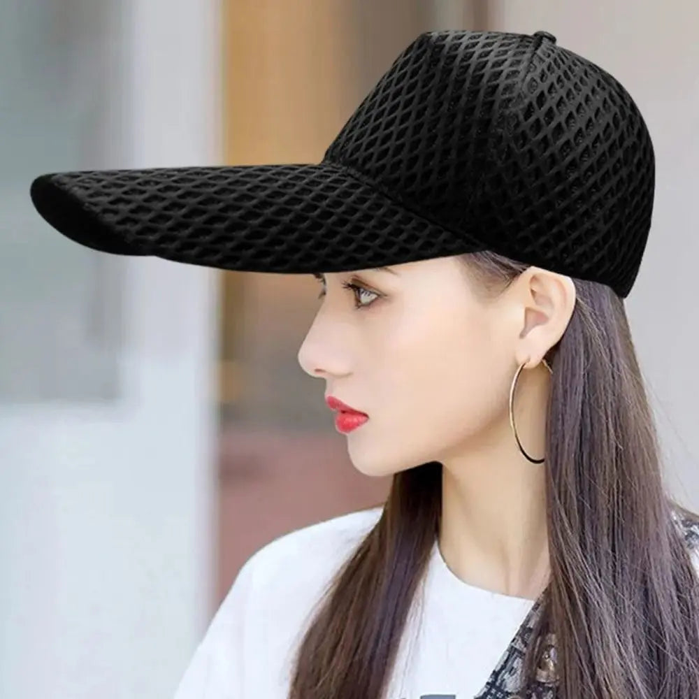 Long Brim Sun Hat Big Large Head Baseball Caps Mesh Sunshade Fishing