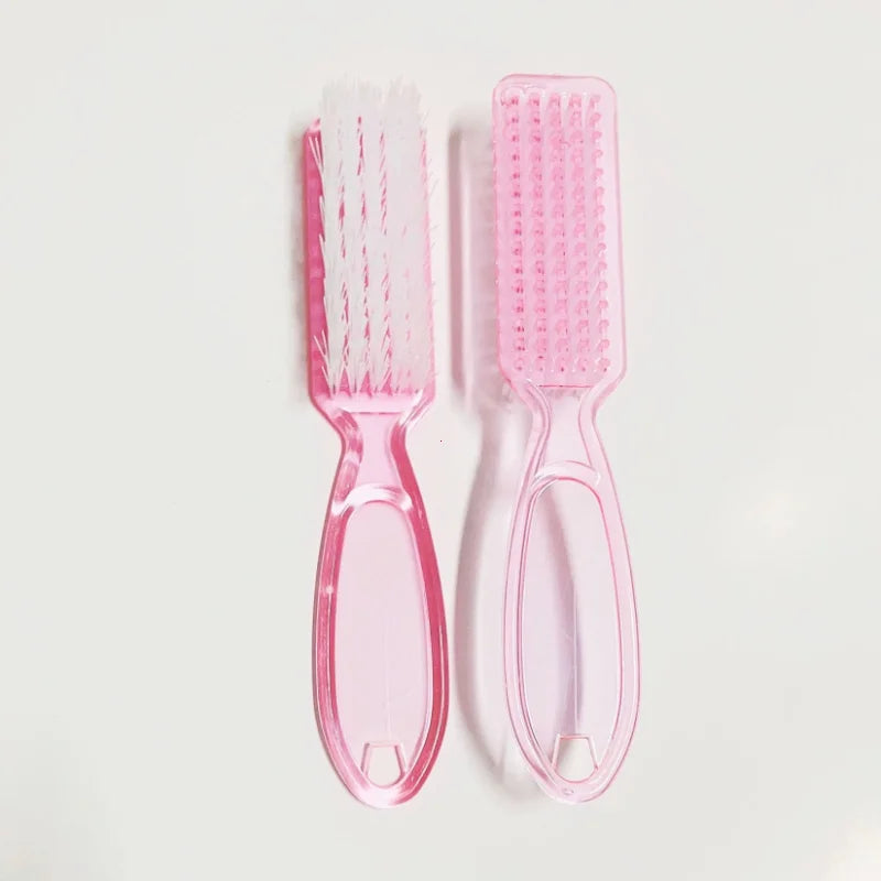 New 1 PC Nail Cleaning Brush Long Handle Brush Square Head Nail Cleaning Dust Nail Brush Tool Vue