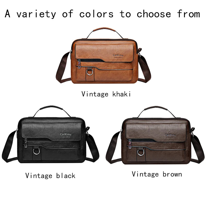 Durable Retro Men S Crossbody Bag Soft Faux Leather Handheld