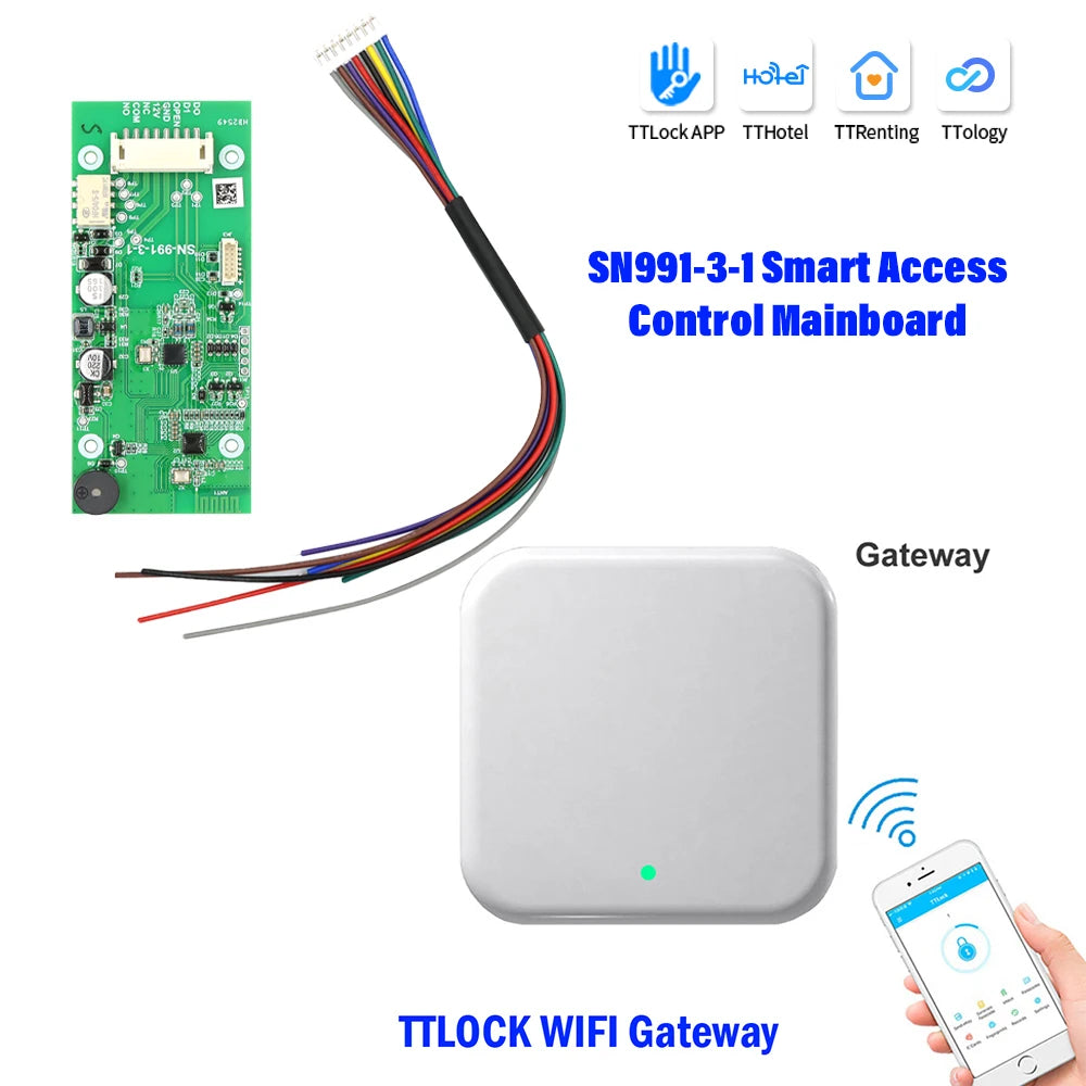 TTLOCK APP Smart Access Control Mainboard 12V Wiegand Relay NO/NC for Magnetic Lock Exit Button Door Access Controller System Vue