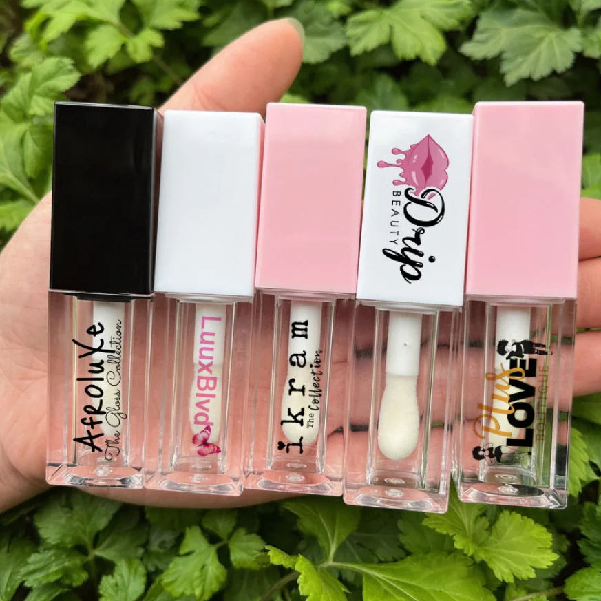 Square Lip Gloss Tube 5ml Empty Tubes Custom logo Liquid Blush Bottle With Paper Box Packaging Wholesale Bulk 30pcs Vue