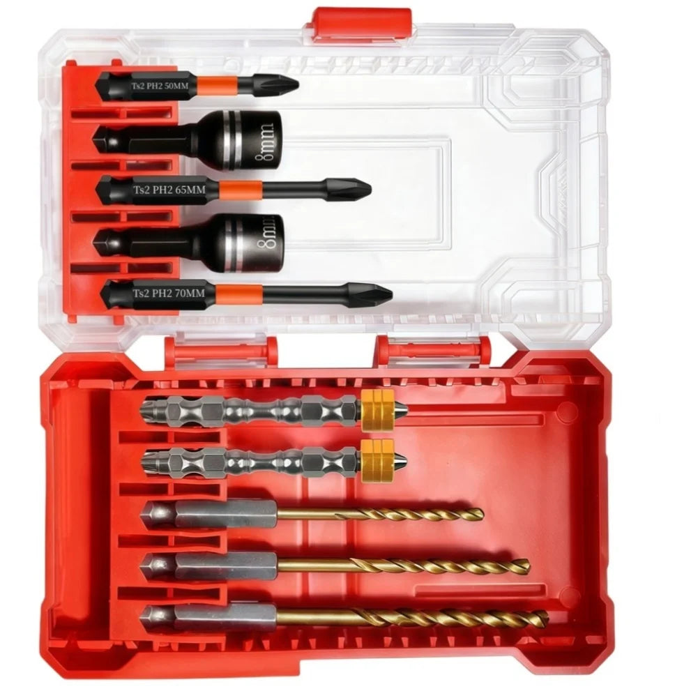 10-Piece Magnetic Drill & Driver Bit Set | Quick-Change Chuck Drill & Driver Bit Set Vue