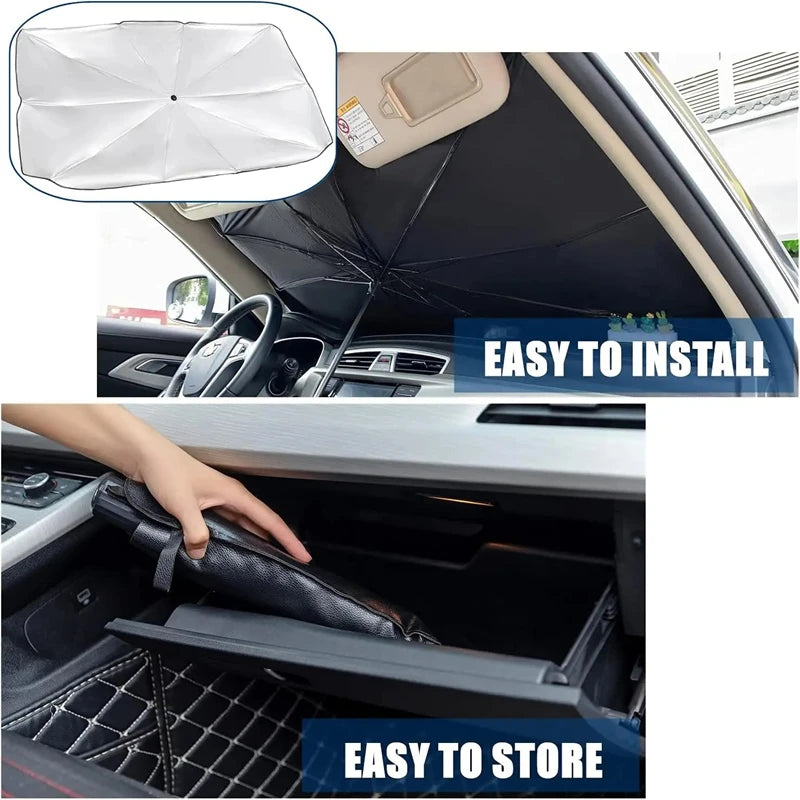 1-4PCS Car Windshield Sun Shade Umbrella Foldable Heat Protection for Front Windshield Car Auto SUV Truck Portable Sun Block Vue