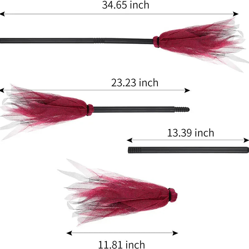 Halloween Party Witch Broom Kids Plastic Cosplay Flying Broomstick Props For Masquerade Halloween Cosplay Costume Accessories Vue