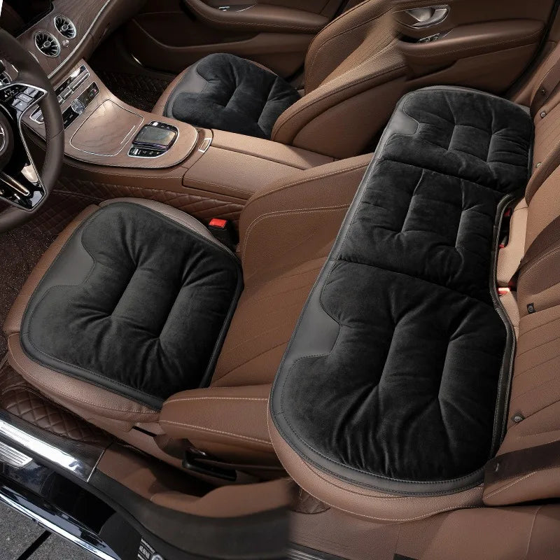 RAYFONE Flannel Car Seat Cushion Anti-Slip Winter Warm Pad Car Seat Cushion Vue 3PC Black Lincoln