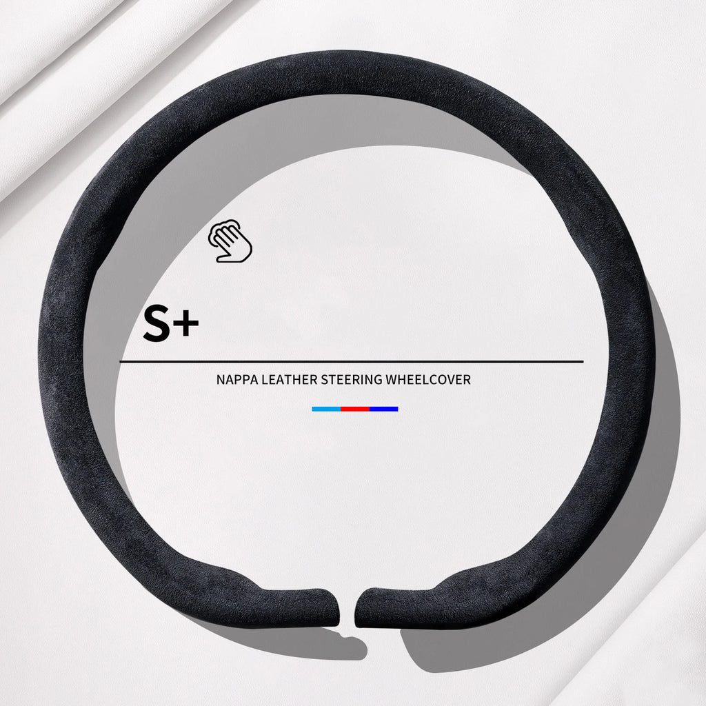 Suede Car Steering Wheel Cover For Mercedes-Benz AMG G-Class GLA GLB GLC GLE GLS Non-slip Protect Covers Premium Accessories Vue Black-D