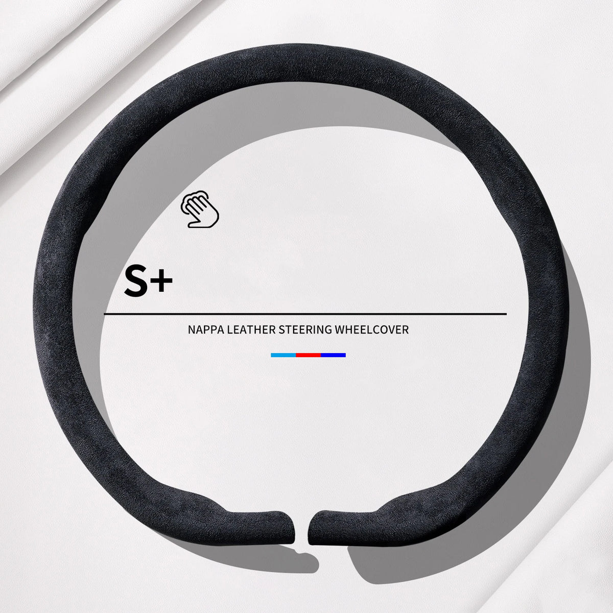 Suede Car Steering Wheel Cover For Mercedes-Benz AMG G-Class GLA GLB GLC GLE GLS Non-slip Protect Covers Premium Accessories Vue Black-D