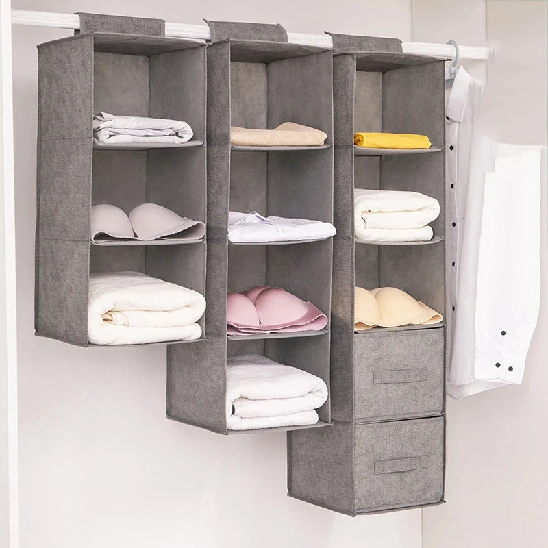 Portable Wardrobe Hanging Storage Bag – Drawer Style, Washable Closet Organizer Box for Clothes Vue