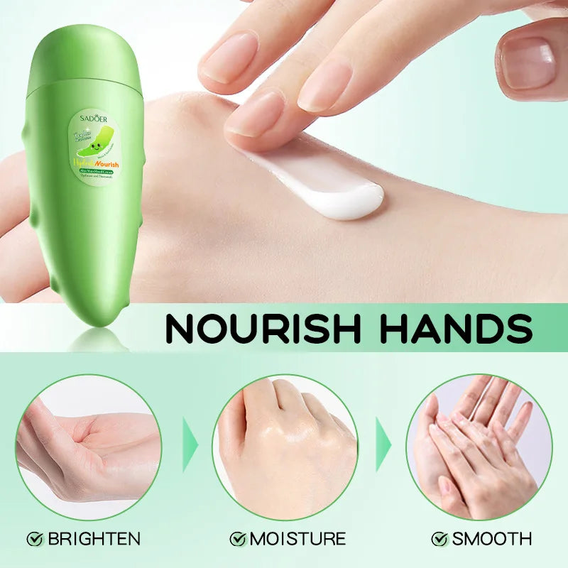 Aloe Vera Moisturizing Hand Cream, Suitable for Dry and Rough Skin, Deeply Moisturizes and Nourishes Chapped and Rough Hands, Leaving Skin Soft and Smooth | Portable Travel Bag, Suitable for Both Men and Women. Daily Skin C Vue