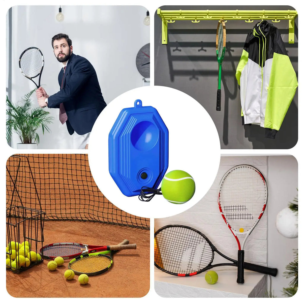 Tennis Practice Rebounder, Reaction Training Game, with String Tennis Return Ball Trainer for Party, School, Backyard, Beach Vue
