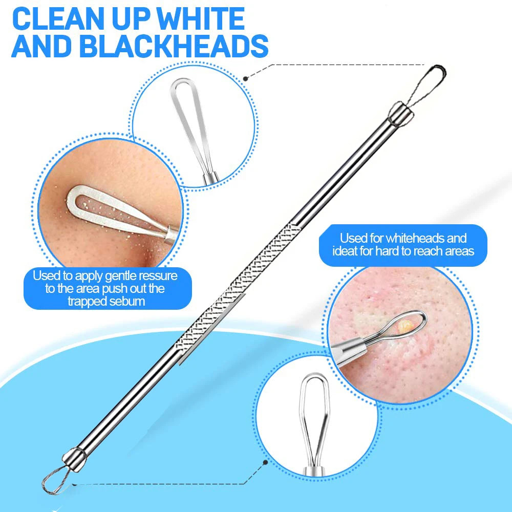 Teenitor Pimple Extractor Acne Treatment Tool Surgical Grade Blackhead Comedone Removal 2-in-1 Tool for Face Nose Blackhead Extr Vue