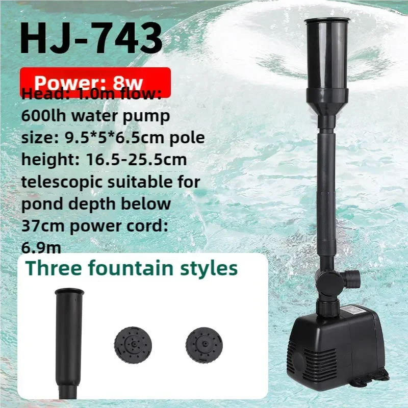 Gardening Pump Pond Fountain Pump Fish Pond Submersible Pump Multi Color Submersible Fountain Pump with Various Fancy Nozzles Vue HJ-743