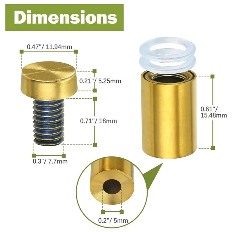 ABKW-19X25mm Gold Sign Standoff Screws, 24 Pcs Vue