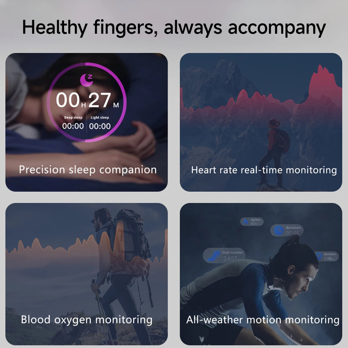 Smart Rings Health Monitor Sleep Tracker Heart Rate SpO2 Blood Oxygen Fitness Activity IP68 Waterproof for Android iOS Men Women Vue