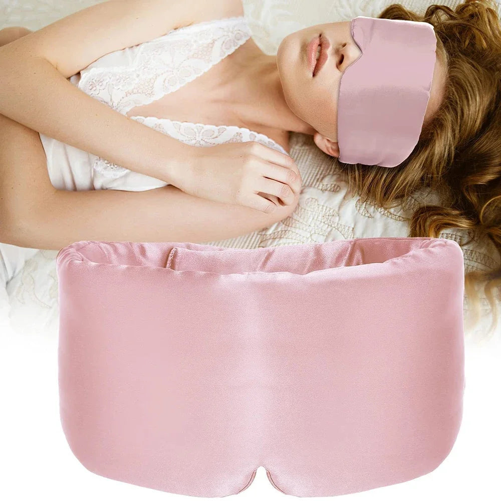 Mulberry Silk Sleeping Mask Eyepatch Blocking Light Eyemask Eyeshade Vue Pink