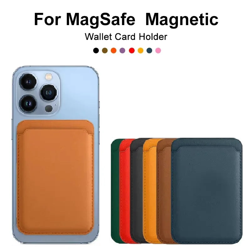 For Magsafe Magnetic Leather Wallet Case For iPhone 17 16 15 14 13 12 11 8 Samsung Huawei Card Holder with Magnet Covers Vue