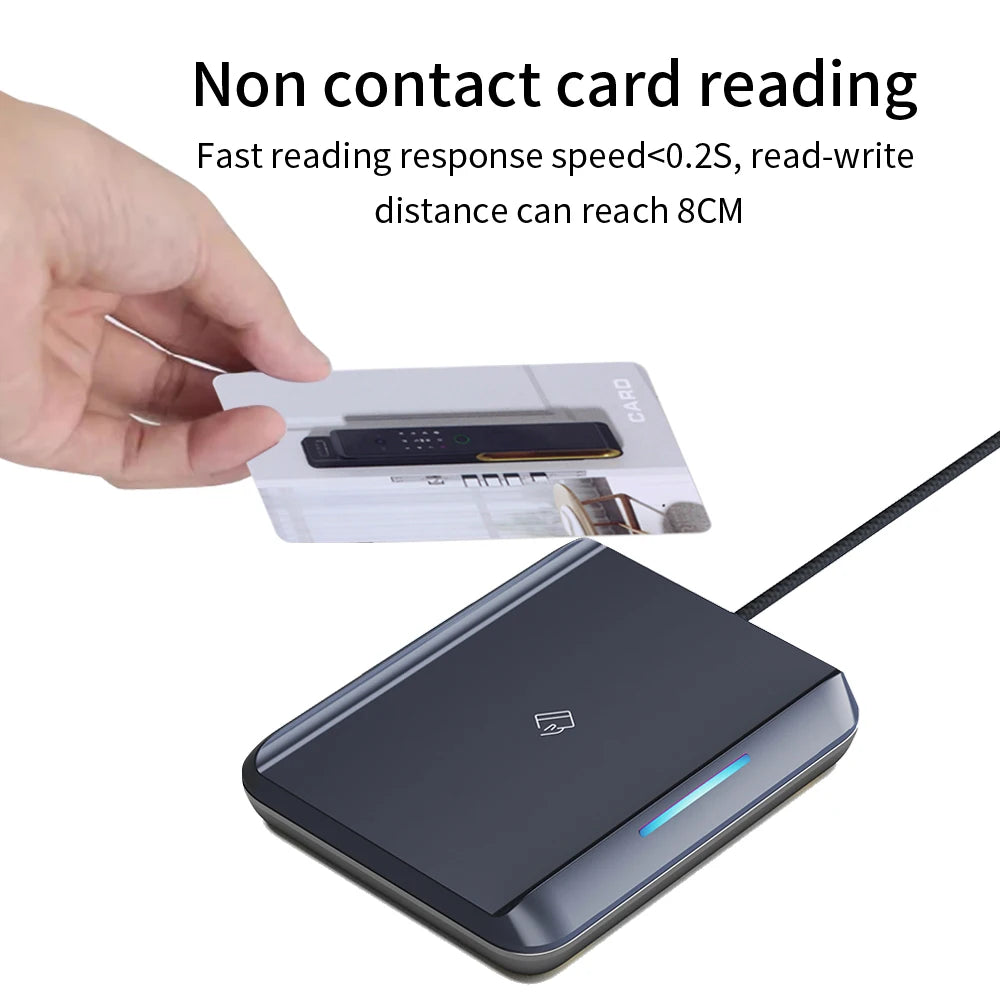 TTLOCK APP USB Hotel Room Key Smart Card Encoder RFID 13.56Mhz M1 NFC Card Reader Sender for TT Hotel System Software Apartment Vue