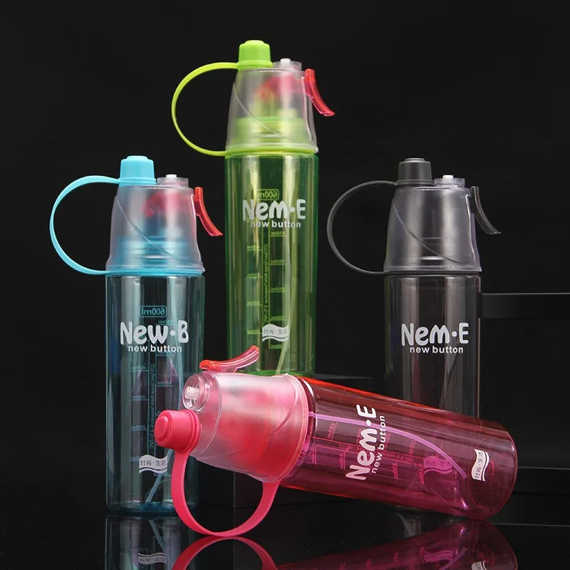 Spray Misting Water Bottle Portable for Outdoor Sports Summer Cooling Hydration Plastic Cup for Men Women Travel Vue