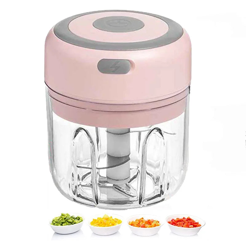Electric Mini Garlic Chopper – 250ml Wireless USB Food Processor Mini Food Chopper Vue