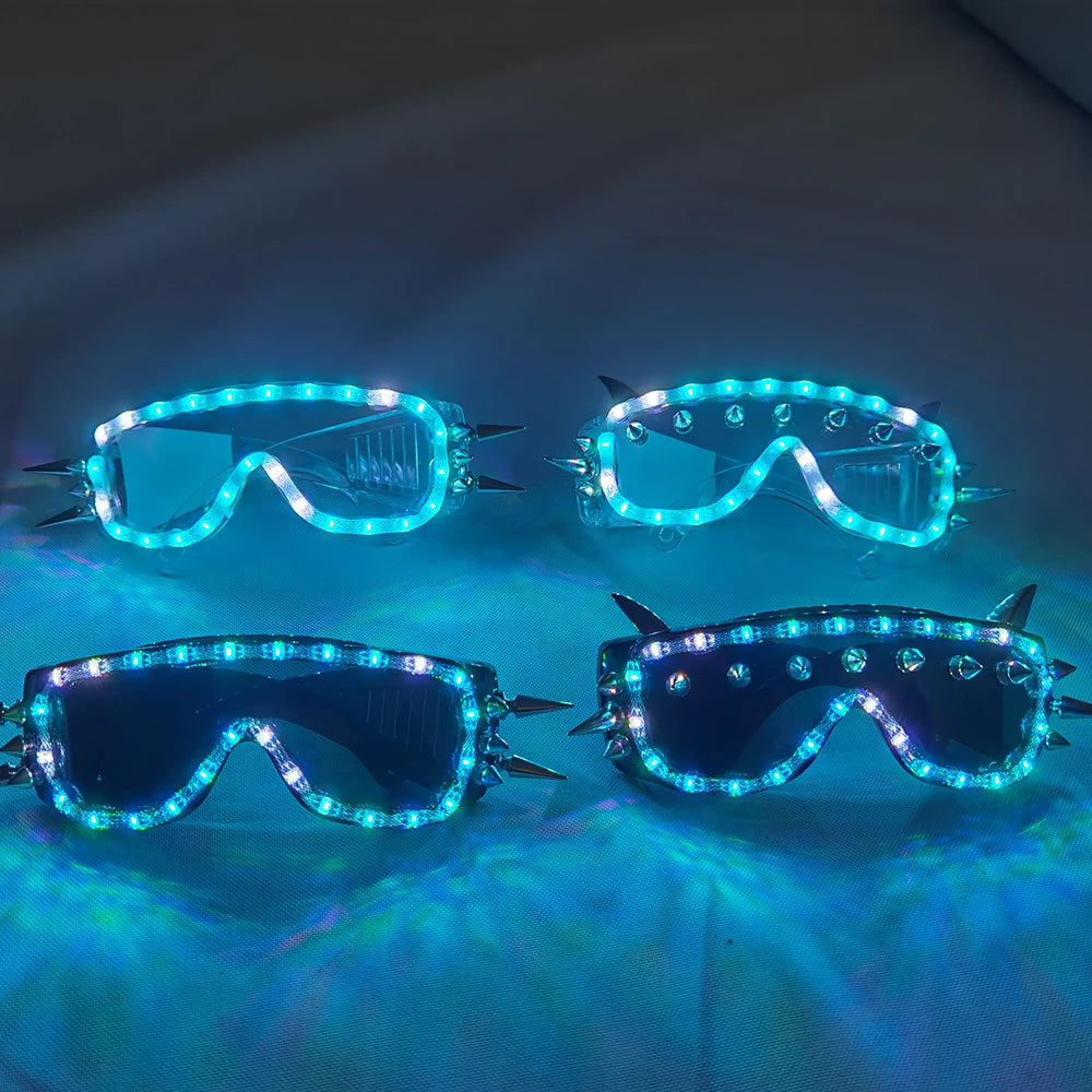 Full Color Remote Control LED Glasses Pixel Goggles Light Up Rave Costume Party Decor DJ SunGlasses Vue