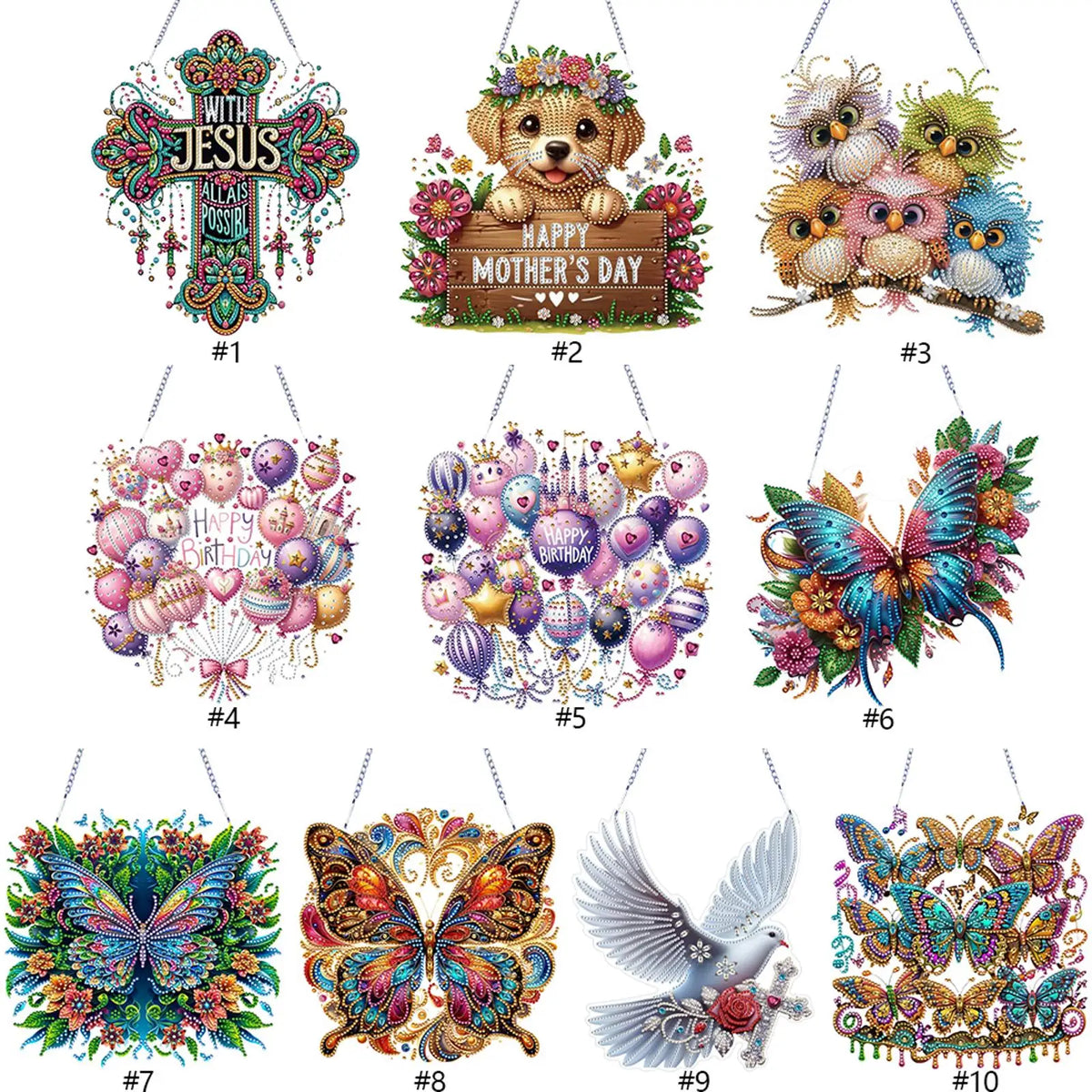 DIY Diamond Art Pendant – Rhinestone Window Hanging Craft Kit Diamond Painting Kit Vue