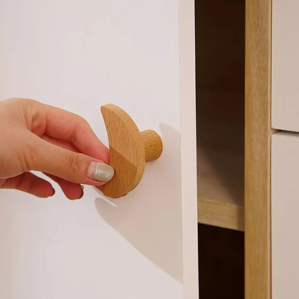 Wood Heart Shape Furniture Handles Moon Drawer Wooden Knobs Star Cloud Children Decoration Cabinet Wood Pulls Vue