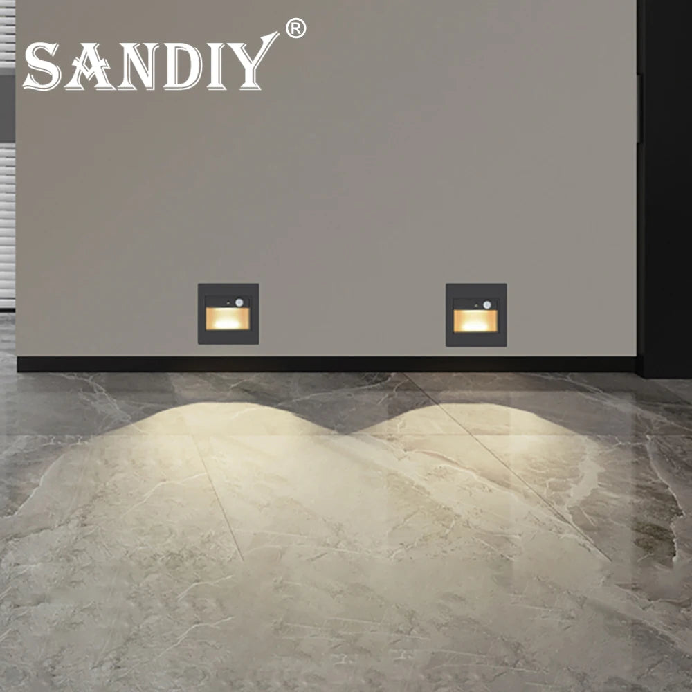 SANDIY Recessed LED Stair Light with Motion Sensor & Voice Control Recessed LED Wall Light Vue