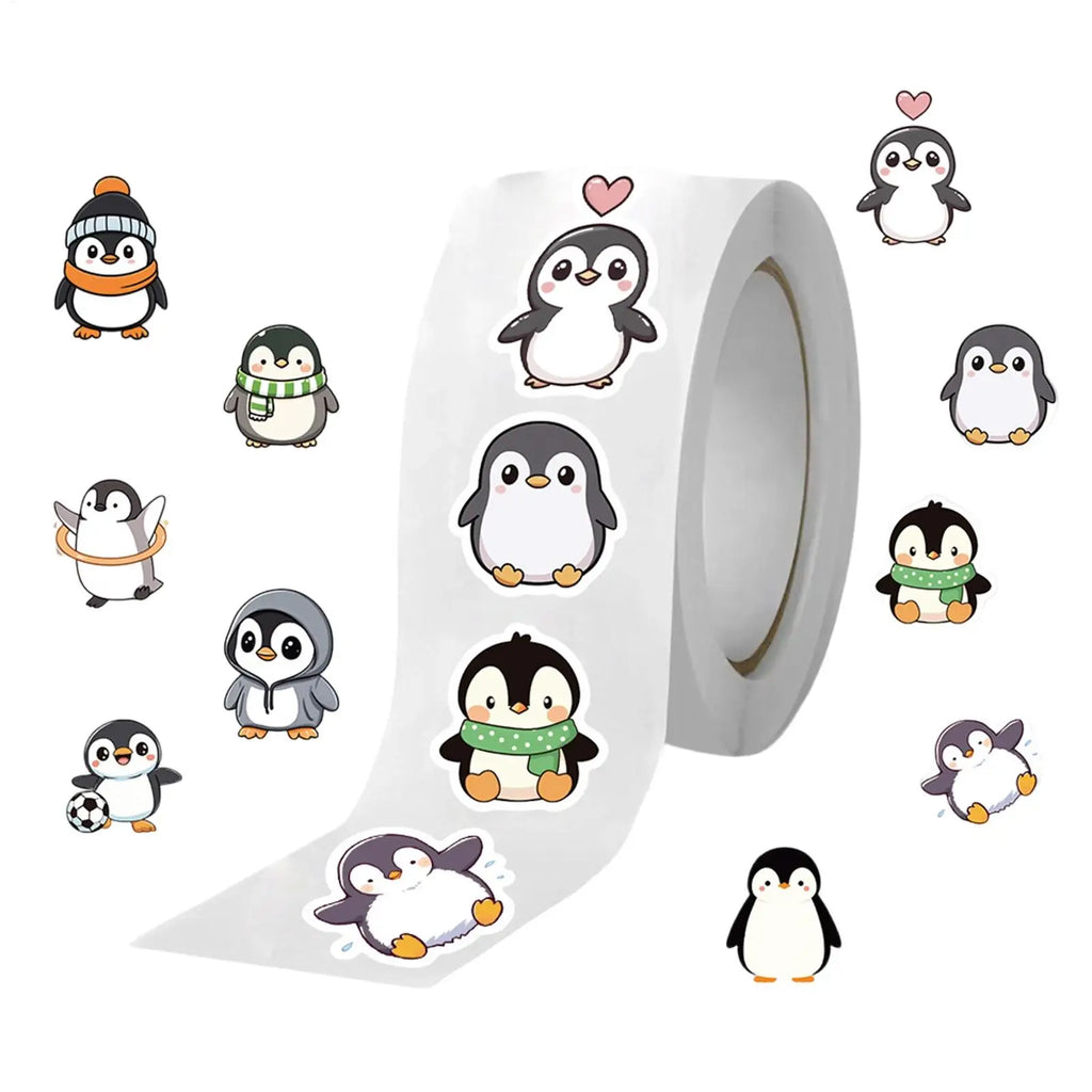 500PCS Funny Penguin Stickers, PVC Waterproof Cartoon Animal Decals, Cute Laptop Decoration for Scrapbooking DIY Crafts Gift Vue