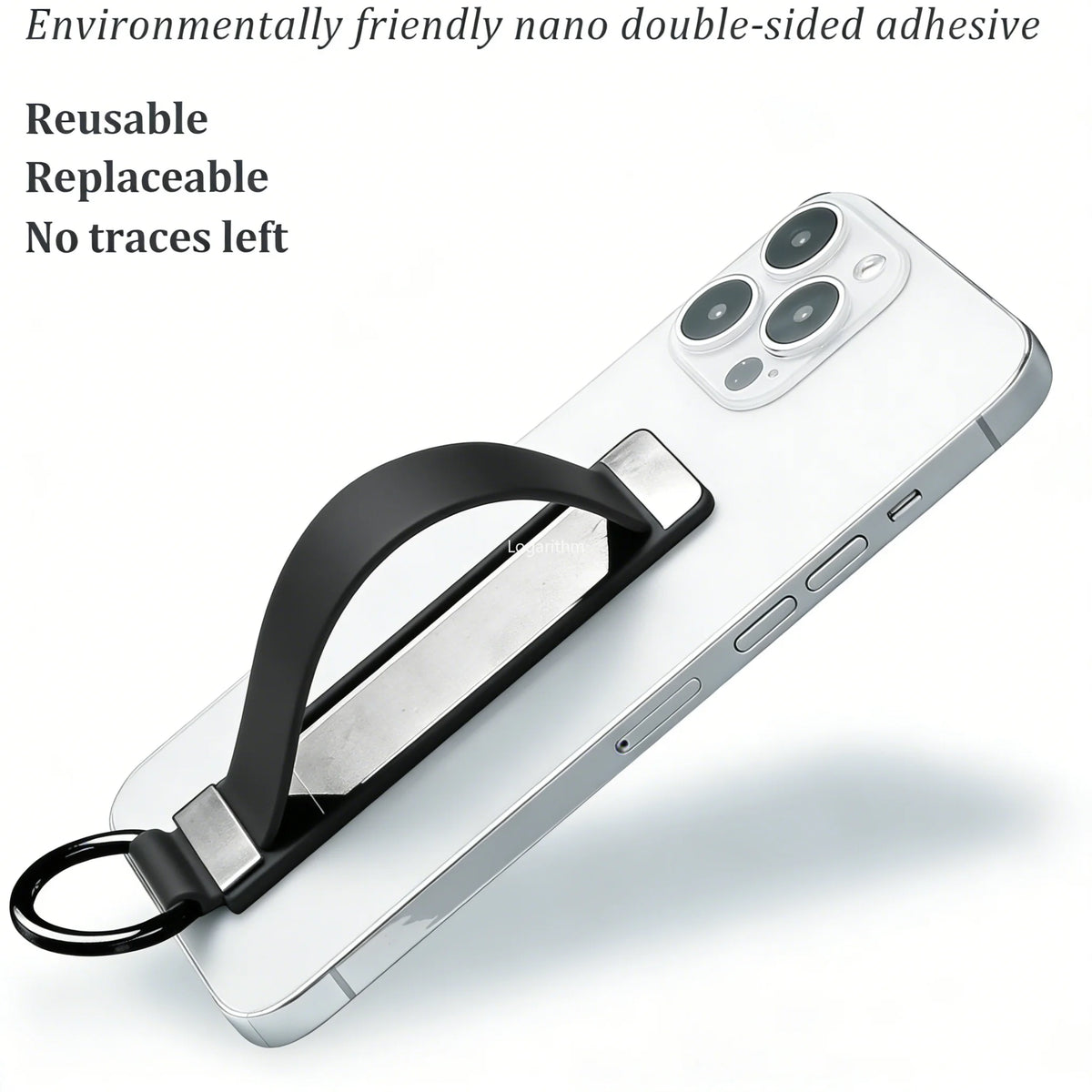 Wrist Band + Finger Grip 2-in-1 Phone Holder, Sticky Socket Stand Compatible with iPhone 12-17/Xiaomi Vue