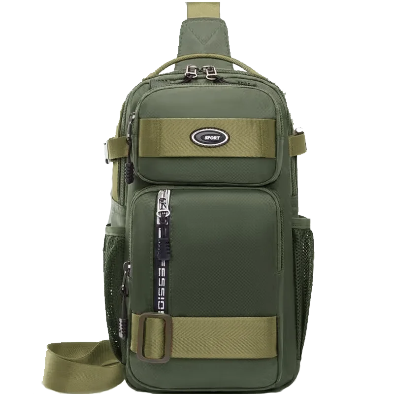 Waterproof Multi-pocket Sling Bag Men Anti-theft Chest Port Casual Vue S002green
