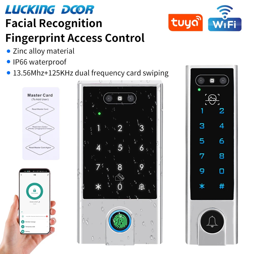 Smart tuya wifi Face Recognition Access Control Machine ID / IC Version Metal Belt Waterproof Fingerprint Control System Vue
