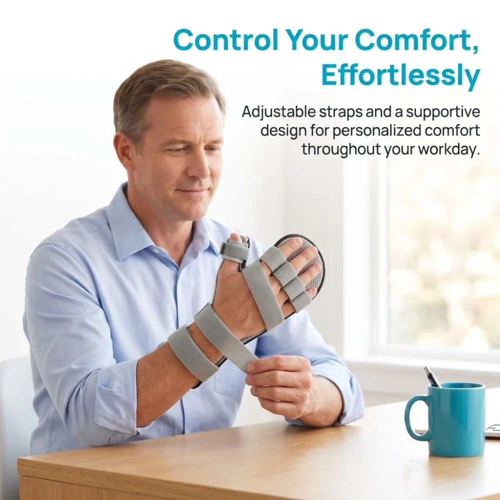 Orthotic Detachable Wrist Support Splint Lightweight Adjustable Finger Splint Bendable Breathable Hand Brace Straightening Vue