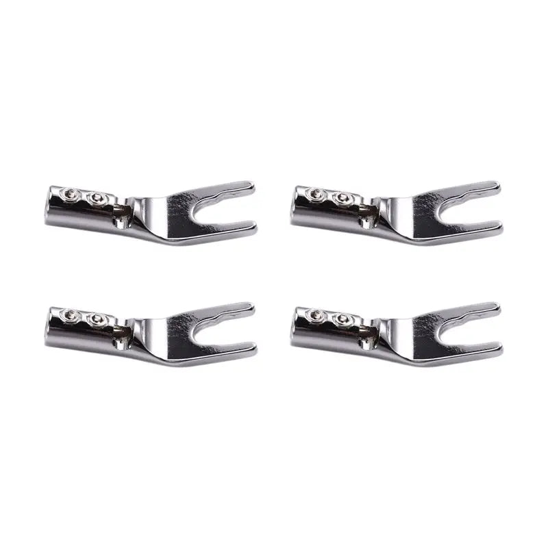 Hot-Non-Magnetic 4Pcs Speaker Wire Y Spade Splitter Plug U Fork Amp Connectors Easy Installation No Welding Vue