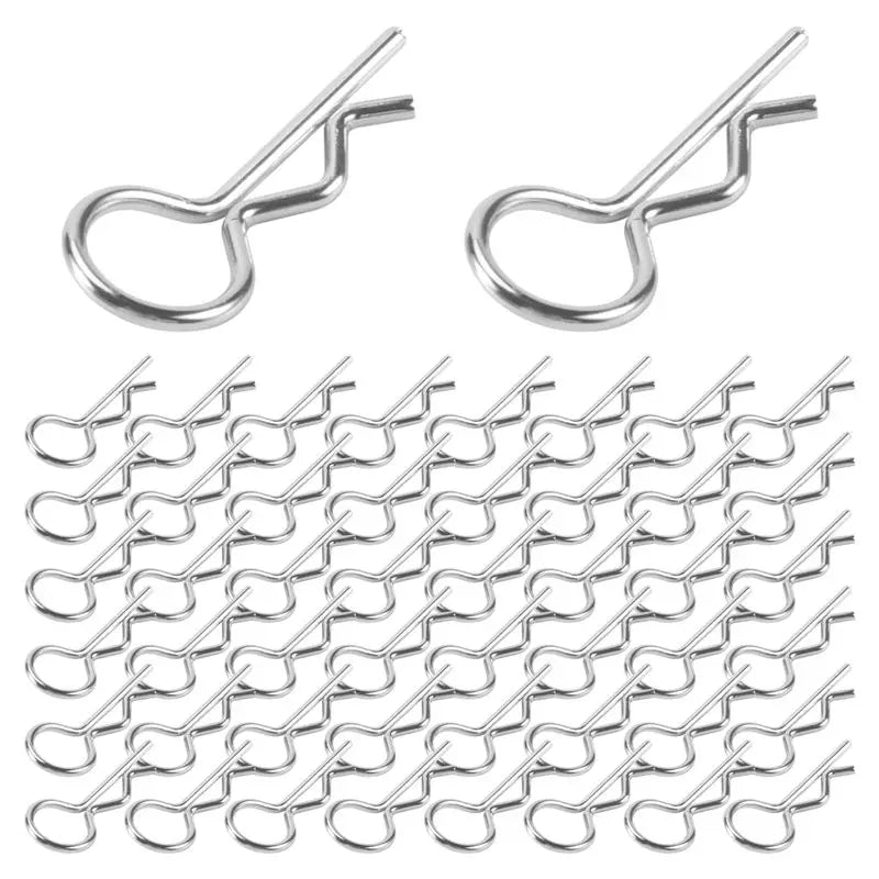 Hot-50Pcs Stainless Steel Body Clips Shell Cover Pin Bend For 1/10 RC Car Remote Control Hsp Redcat Exceed Spare Parts Vue