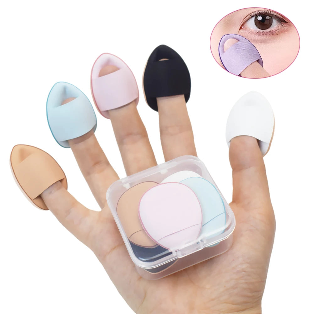 5/10Pcs Mini Finger Puff Foundation Small Air Cushion Powder Sponge Face Concealer BB Cream Cosmetic Applicator Makeup Tools Vue