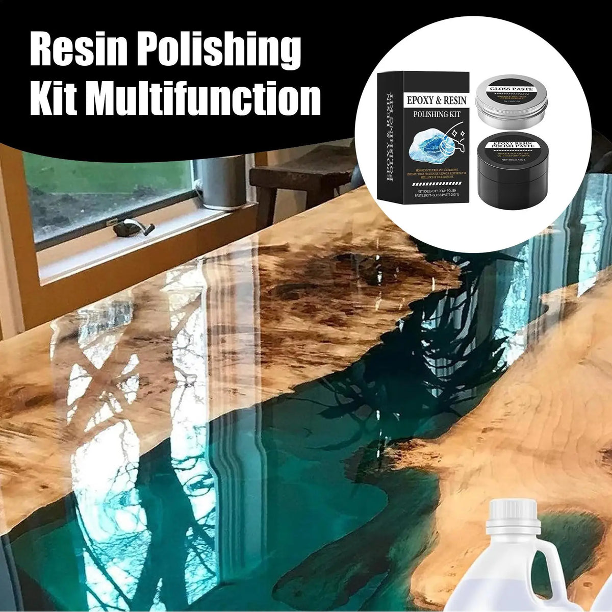 Epoxy Resin Polishing Kit - Creamy Scratch Removal Compound to Restore Shine - Easy Buffing for Resin Art, Table Decor Vue