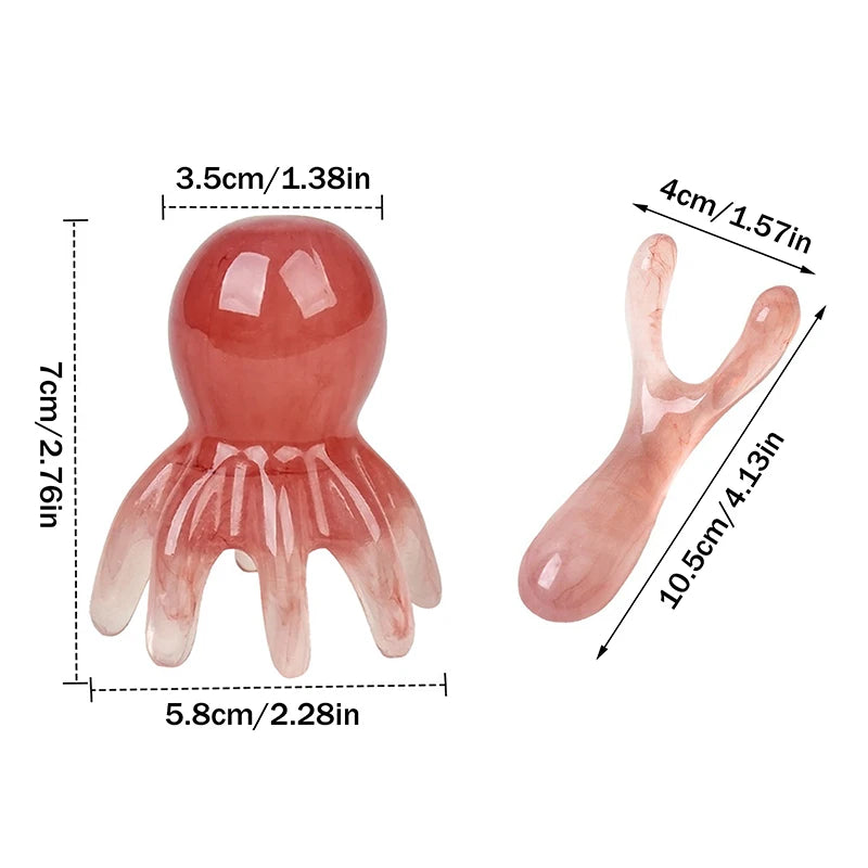1/2pcs Octopus Shaped Head Meridian Acupoint Massage Comb Wide Tooth Scalp Comb Back Neck And Back Manual Deep Massage Tools Vue