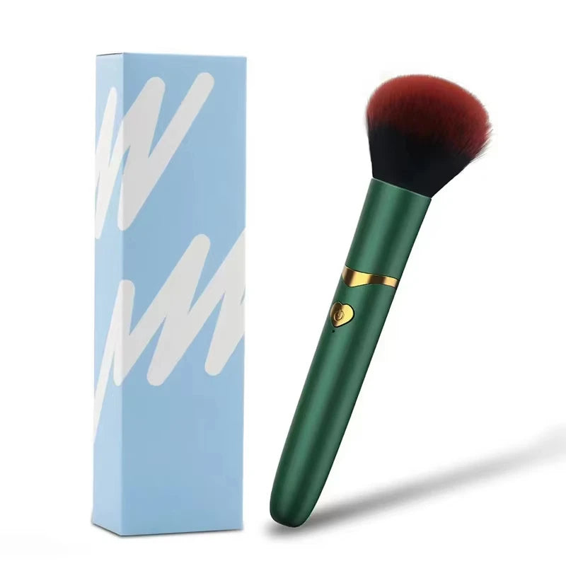 2 In 1 Electric Multi-Function Soft Fluffy Portable Foundation Brush Vibration Makeup Brush Rechargeable Detail Makeup Tools ﻿ Vue green