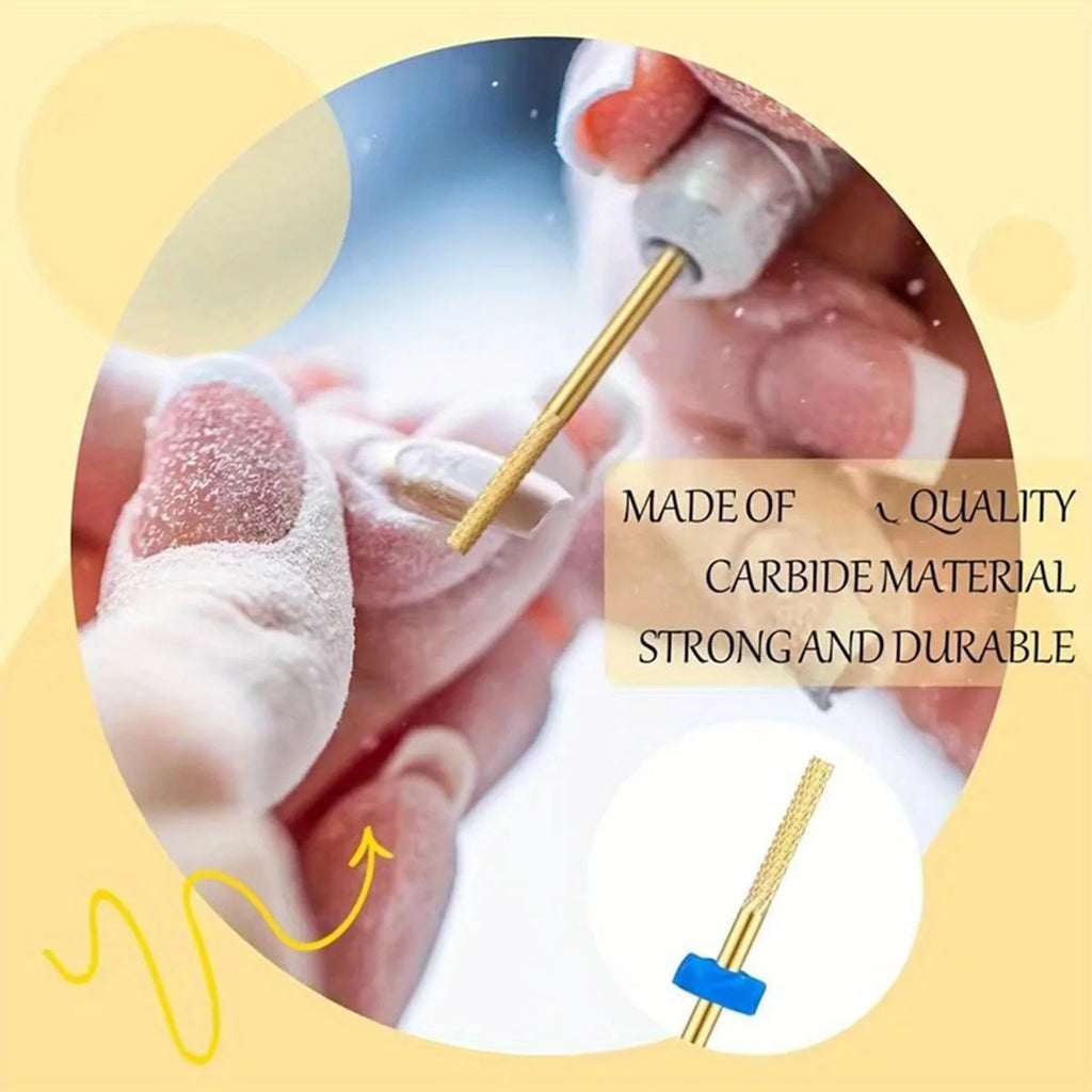 1/2PCS Silver Gold Professional Carbide Nail Drill Bits Cuticle Drill Bits Electric Cuticle Remover For Nail Cleaning Manicure Vue