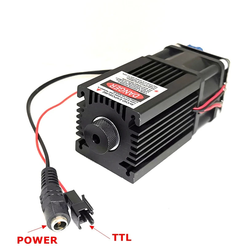 Focusable 445nm 450nm 5W Blue Laser Diode Module TTL PWM Engraving Dot Laser Head DC12V Vue