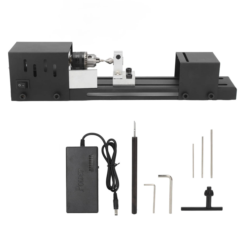 Bead Polisher Machine Bead Polisher Mini Lathe Accessory Beads Polishing Machine for DIY Woodworking Vue black