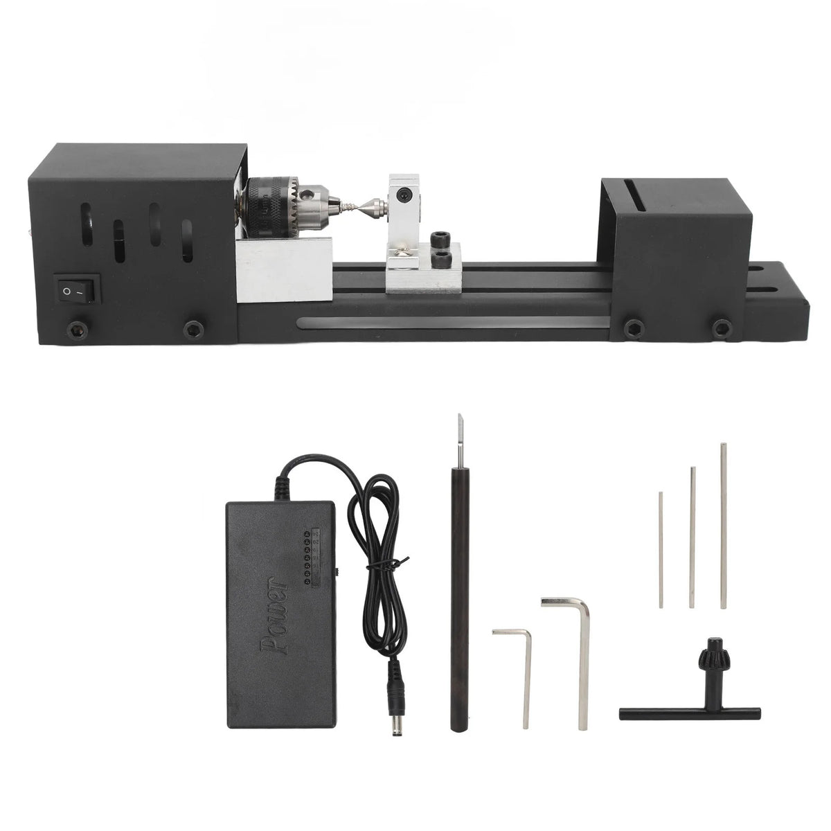Bead Polisher Machine Bead Polisher Mini Lathe Accessory Beads Polishing Machine for DIY Woodworking Vue black