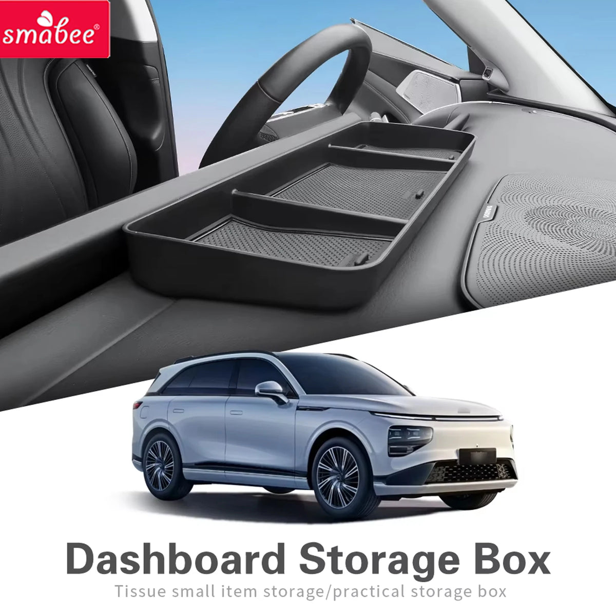 Smabee for Xpeng G9 2022-2025 2026 Car Dashboard Tray Center Hidden Storage Box Behind Screen Accessories Organizer Tidying Vue