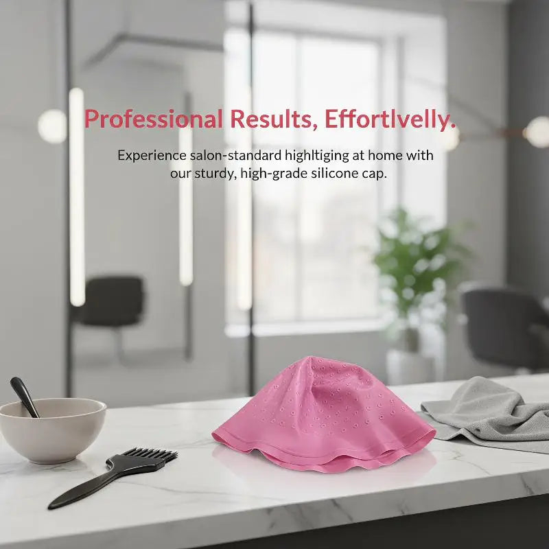 Silicone Hair Dye Cap With Hook Needle Professional Barber Frosting Highlight Coloring Hat Salon Hair Bleaching Styling Tool Vue