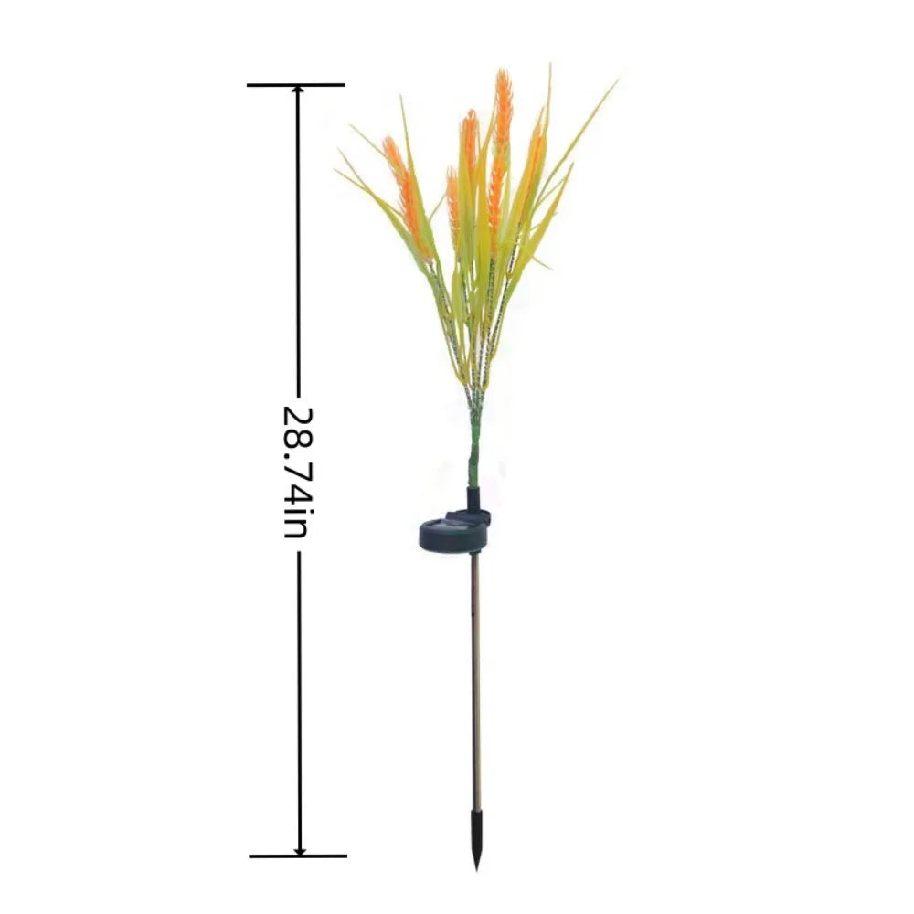 1PC Solar Powered Wheat Ear Garden Stake Lights Waterproof Warm White LED Pathway Lights for Outdoor Patio Yard Landscape Decor Vue