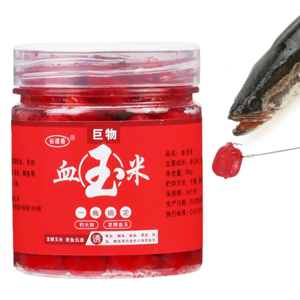 80G Blood Corn Fish Attractants Concentrated Fish Bait Additive Fish Lures For Trout Carp Snakehead Tilapia Bighead Quick Lure Vue
