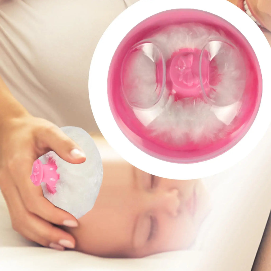 Baby Body Powder Puff Dispenser Case with Secure Closure After Bath Post Shower Care Powder Container for Travel Home Use Vue