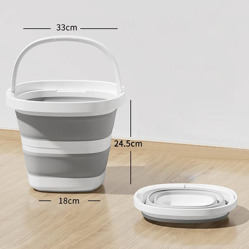 Folding Water Bucket, Large-capacity Multifunction Thickened Hand-held Bucket Outdoor Fishing Plastic Water Bucket〔CC11〕 Vue A4